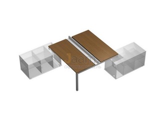 Мебель для персонала Рабочая станция (2х120) с ProSystem на 2-х опорных тумбах левых (БЕЗ ТУМБ) КВ 0146