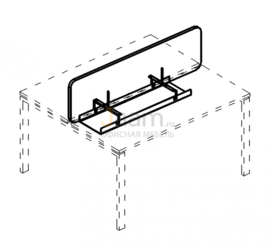 Мебель для персонала Экран настольный фронтальный тканевый с мягким наполнителем с широким кабель-каналом для стола 120 Б 861 Г