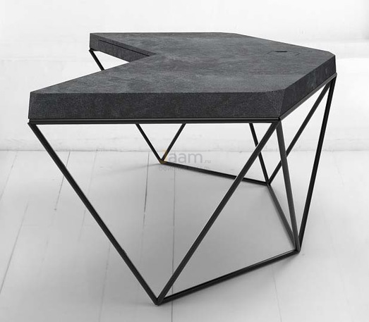 Кабинет руководителя Стол рабочий ГЕКСАГОН МЕТАЛЛ микроцемент