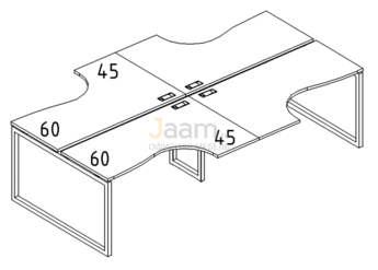 Мебель для персонала Рабочая станция со столами эргономичными "Классика" на металлокаркасе QUATTRO Б4 182-2 БП