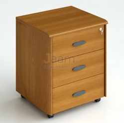 Кабинет руководителя Офисная тумба подкатная 3-х секционная с центр. замком 211 ДСП Тик