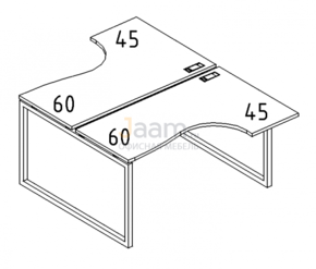 Мебель для персонала Рабочая станция со столами эргономичными "Классика" на металлокаркасе QUATTRO Б4 180 БП