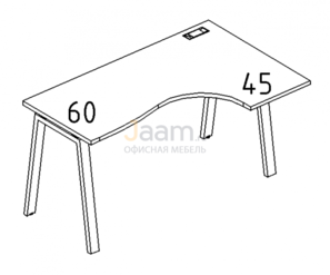 Мебель для персонала Стол эргономичный правый "Классика" на металлокаркасе TRE Б3 034 БП